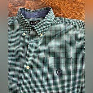 CHAPS Men’s cotton blend shirt navy/green Large